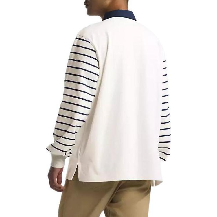 Shop The North Face  Logo Long Sleeve Casual Striped Shirt - White NF0A8704-SVO
