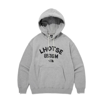 TNF Logo Print Pullover Hoodie Gray Long Sleeve Casual Sweatshirt NM5PQ03A