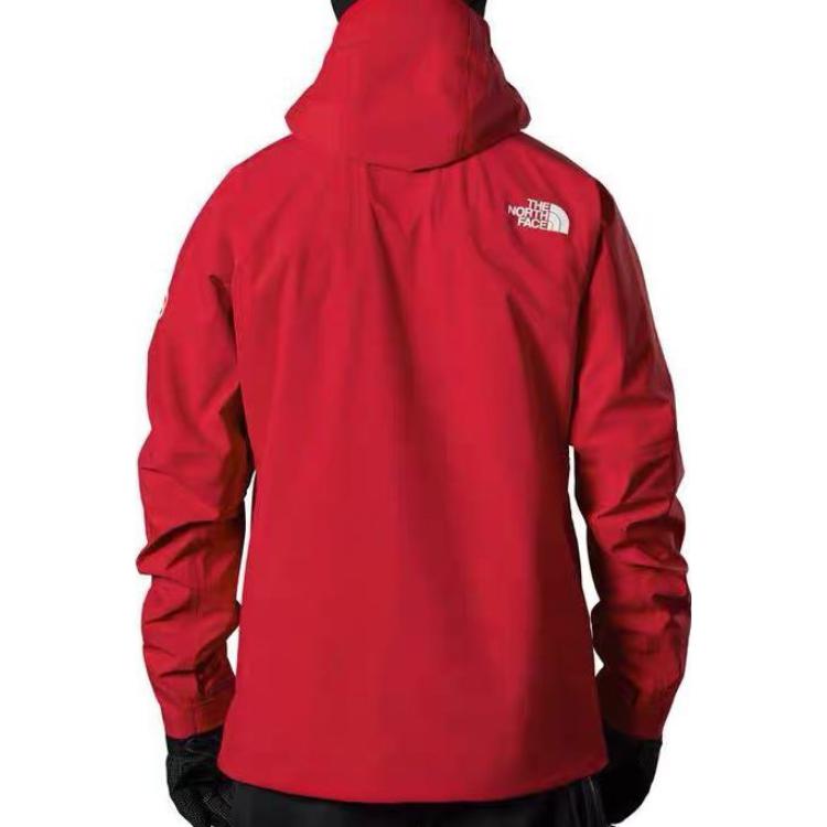 Shop The North Face  Red Logo Print Hooded Jacket NF0A7UTE-682