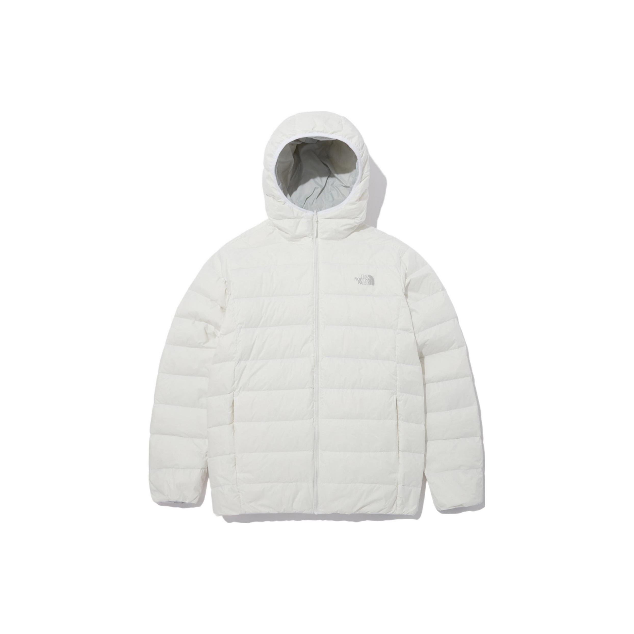TNF  Reversible Logo Print Hooded Down Jacket White. NJ1DN63A