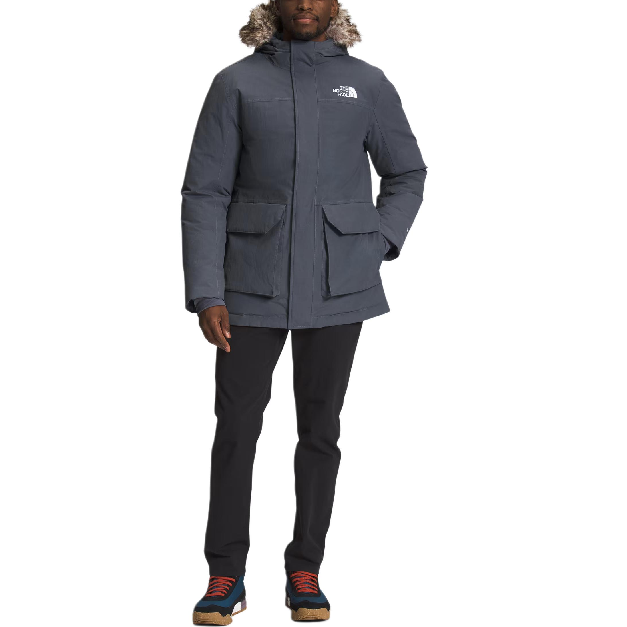 The North Face  Solid Color Hooded Zip-Up Parka Light Gray NF0A7UWR-174