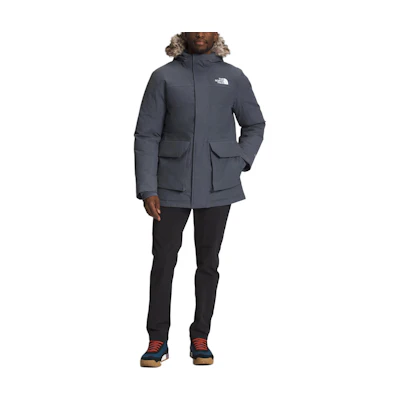 TNF Solid Color Hooded Zip-Up Parka Light Gray NF0A7UWR-174