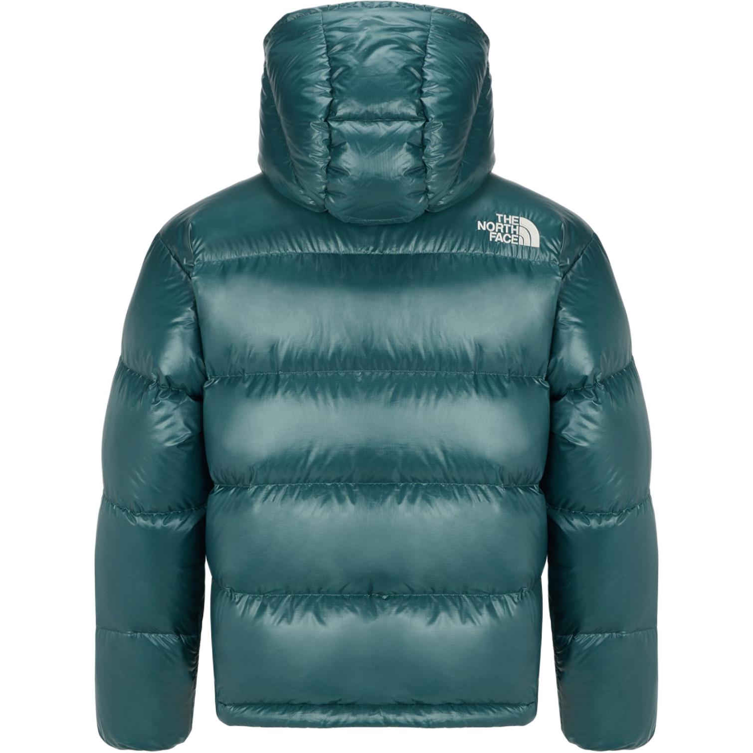 Lookbook ザ・ノース・フェイス ロゴ刺繍入りフードダウンジャケット グリーン NJ1DQ67C