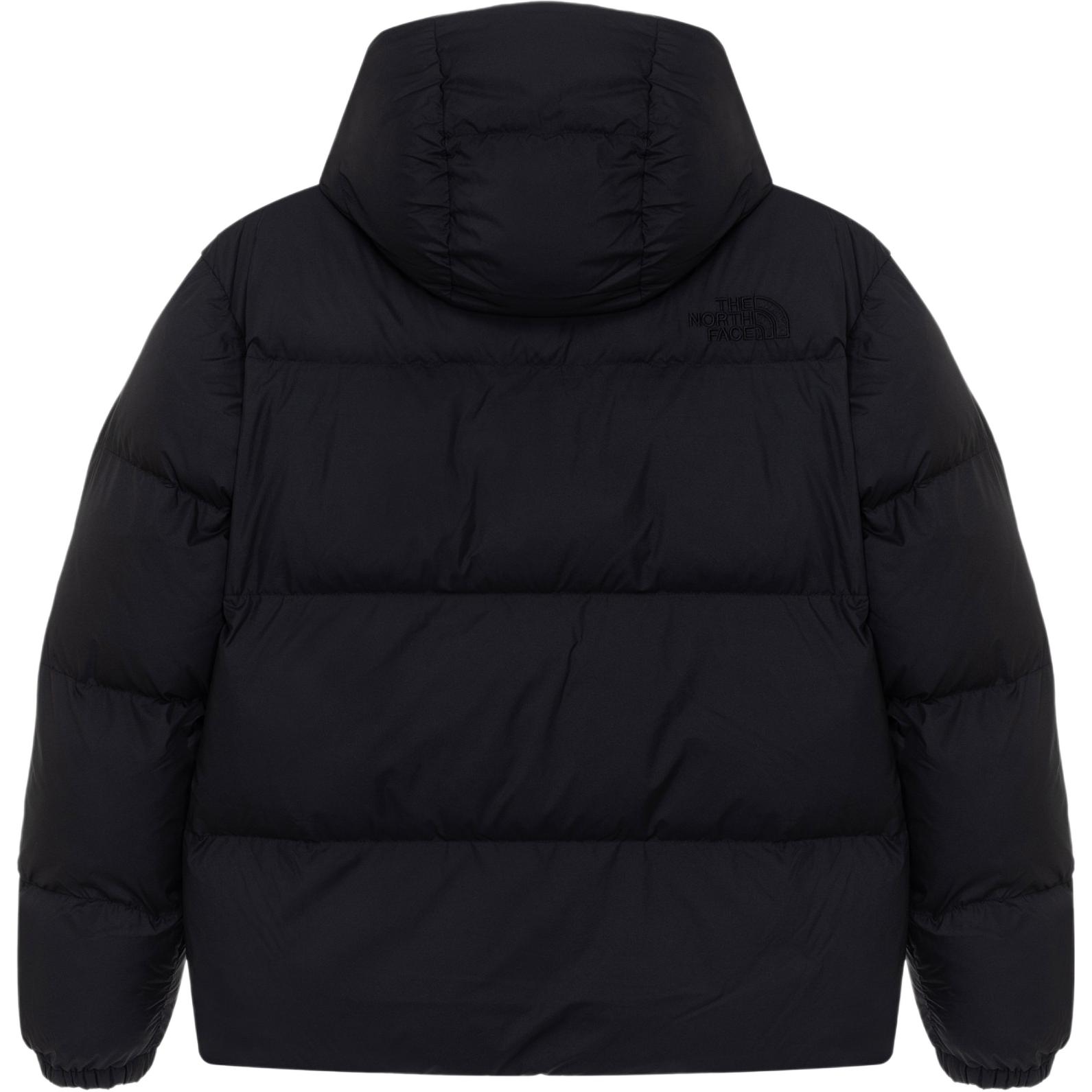 Lookbook The North Face 刺繡徽標連帽拉鍊棉外套 - 黑色 NJ3NQ50J