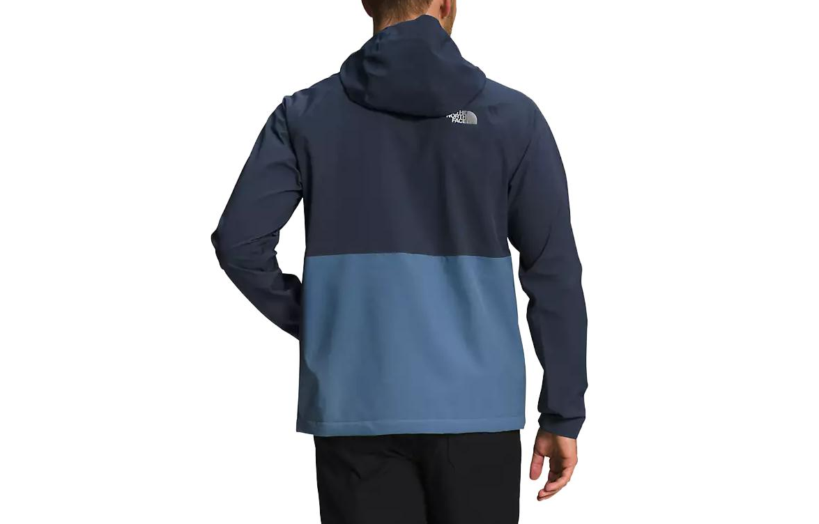 Lookbook 北面Logo印花蓝色连帽夹克 NF0A7ZXI-96P