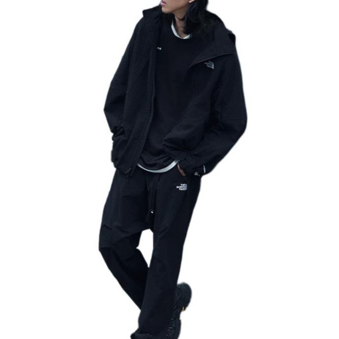 Sizing The North Face 黑色防風防曬休閒寬鬆長褲 NF0A8A8F-JK3