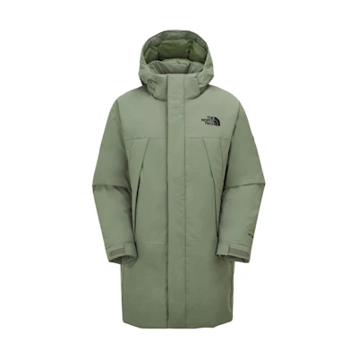 TNF Air Heat 2 Long Jacket with Logo Print in Gray Khaki NC2DP50C
