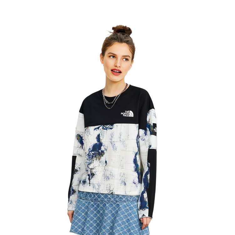 Purchase The North Face Albany 刺繡LOGO拼色圓領運動衫 藍色 男女款 NM5MN04N