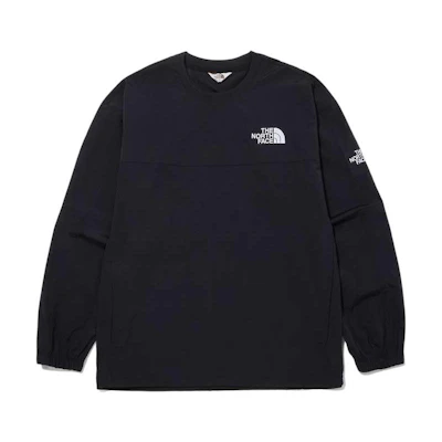 TNF Albany Crewneck Logo Embroidered Sweatshirt Unisex Black NM5MN04J