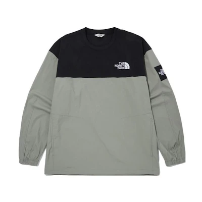 TNF Albany Crewneck Pullover Sweatshirt Embroidered Unisex Light Grey NM5MN04K