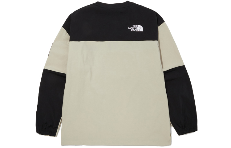 Lookbook The North Face Albany 刺繡Logo復古風米色男女款圓領休閒上衣 NM5MN04L