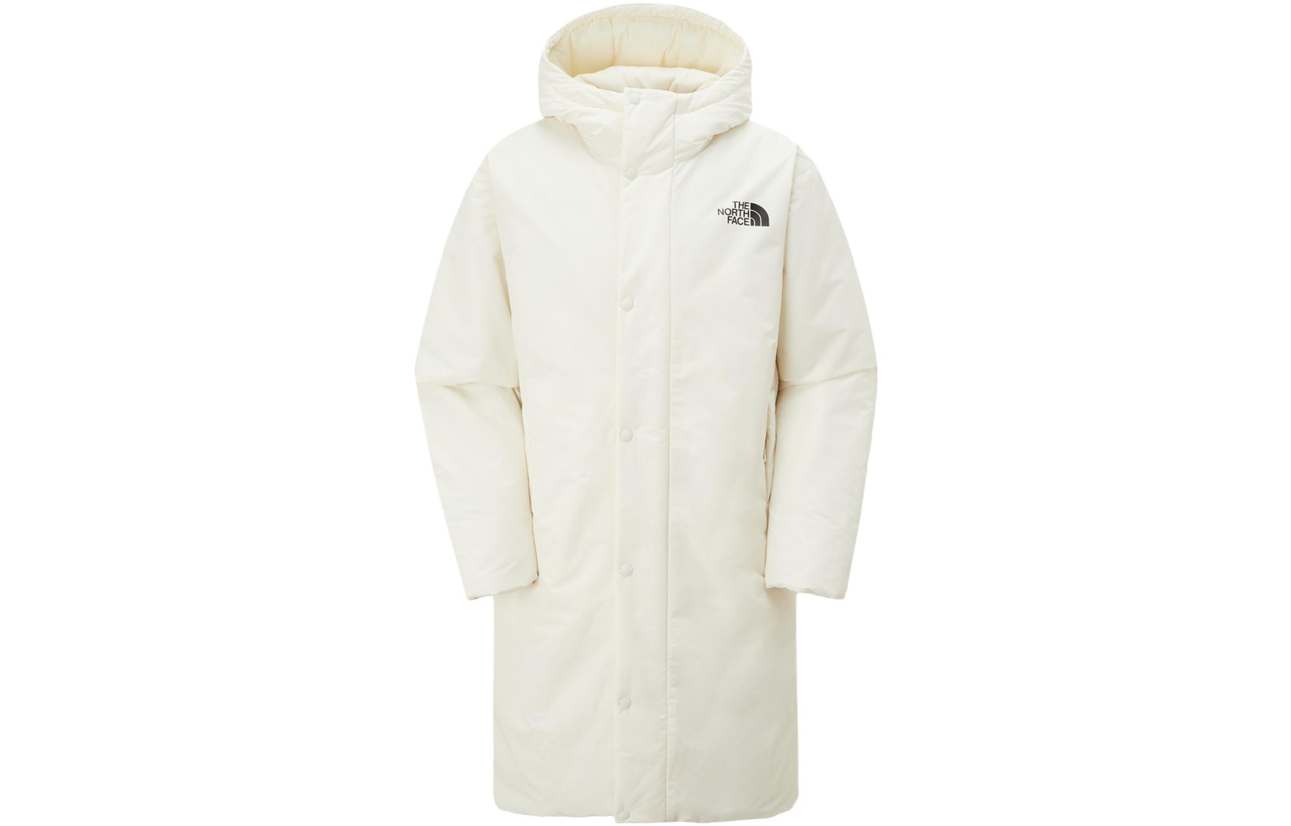 TNF Alcan Heat White Hooded Mid-Length Unisex Parka Jacket NC3NP51K