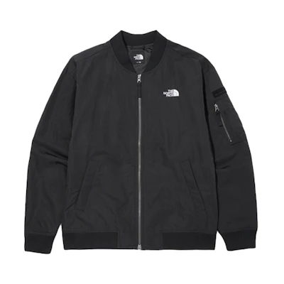 TNF All-round Bomber Jacket Unisex Black with Letter Logo Print NJ3BN02A