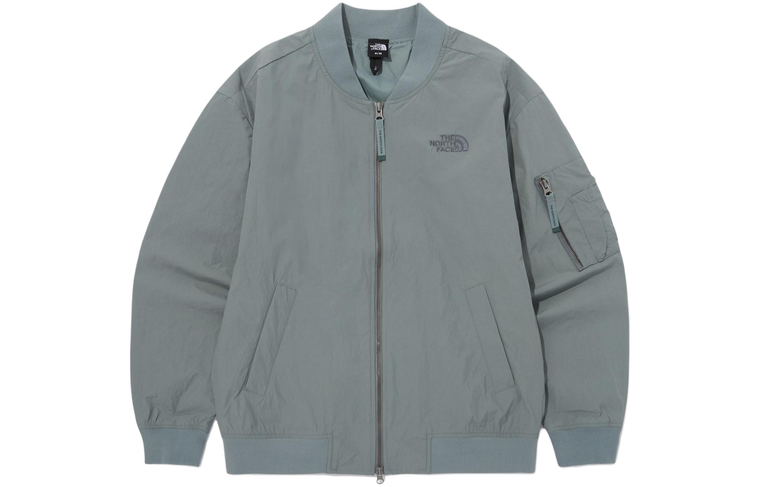 TNF All Round Bomber Jacket  Smoke Blue with Logo Embroidery. NJ3BQ08B