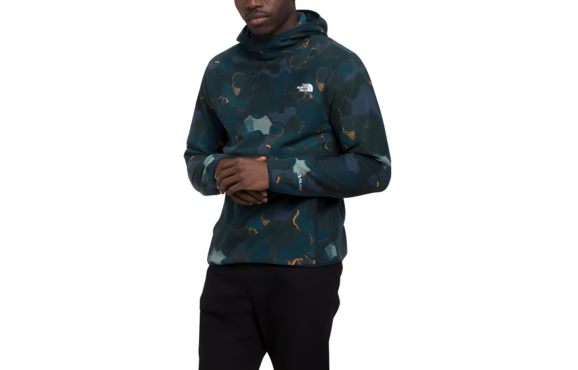 TNF Alpine Polartec® 100 Pullover Camo Hoodie Blue - Long Sleeve NF0A7ZX8-OQ4