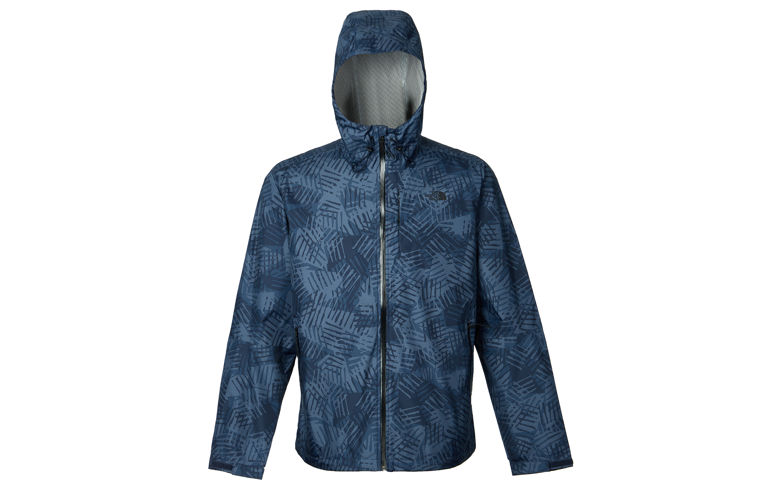 TNF Alta Vista Printed Waterproof Windbreaker Jacket Navy Blue Men NF0A7QAW-OQ5