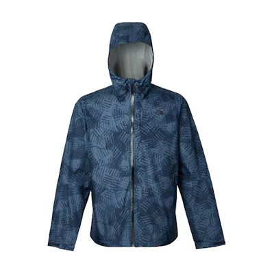 TNF Alta Vista Printed Waterproof Windbreaker Jacket Navy Blue Men NF0A7QAW-OQ5