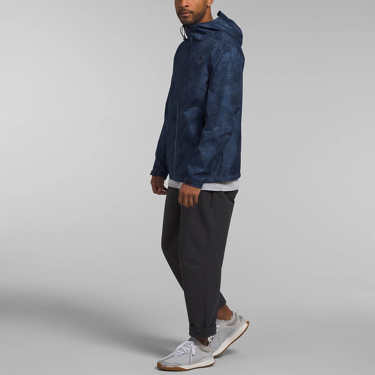 TNF Alta Vista Printed Waterproof Windbreaker Jacket Navy Blue Men NF0A7QAW-OQ5 圖 3