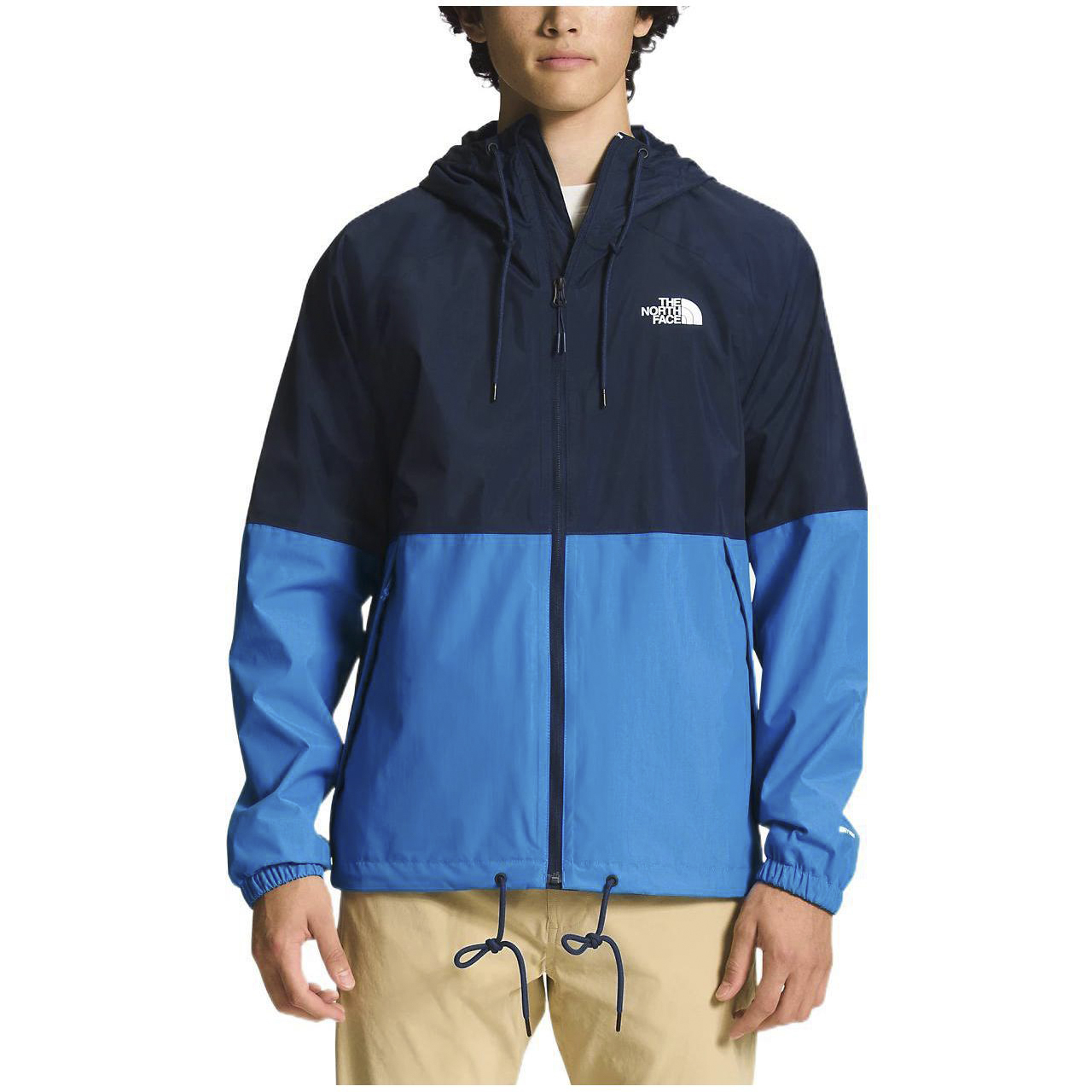 Shop The North Face Antora Jaket Zip Hoodie Lelaki Hitam Biru Logo Print Colorblock NF0A7QF3-TK5