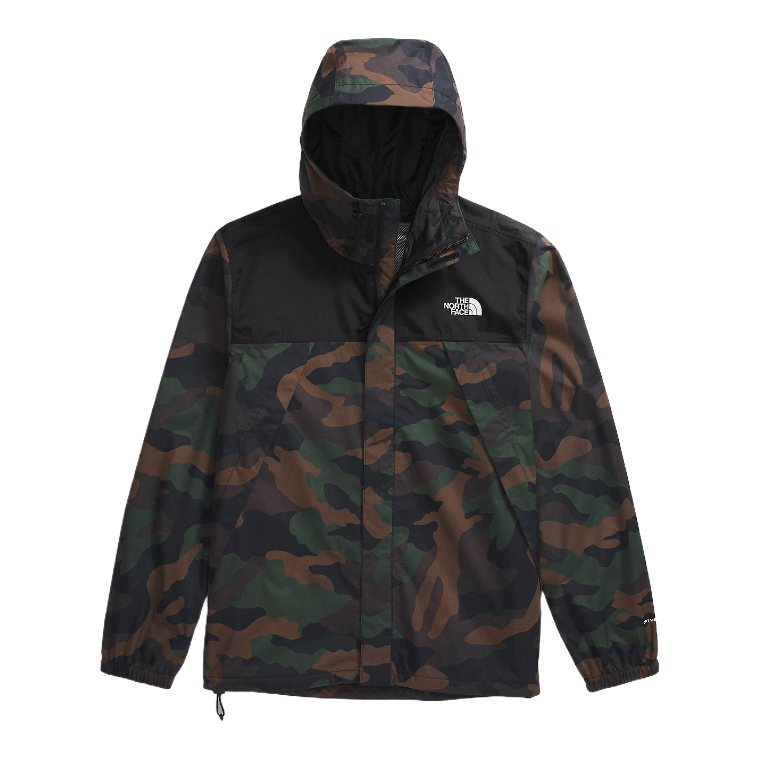 TNF Antora Black Camo Logo Embroidered Outdoor Hooded Jacket NF0A7QEY-5IV