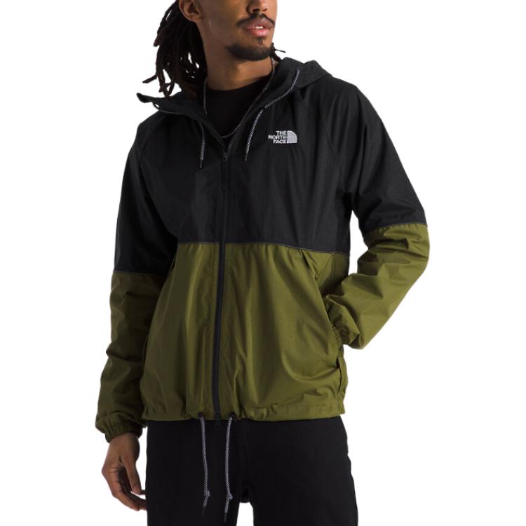 TNF Antora Embroidered Logo Olive Green Hooded Jacket for Men NF0A86PC-RMO