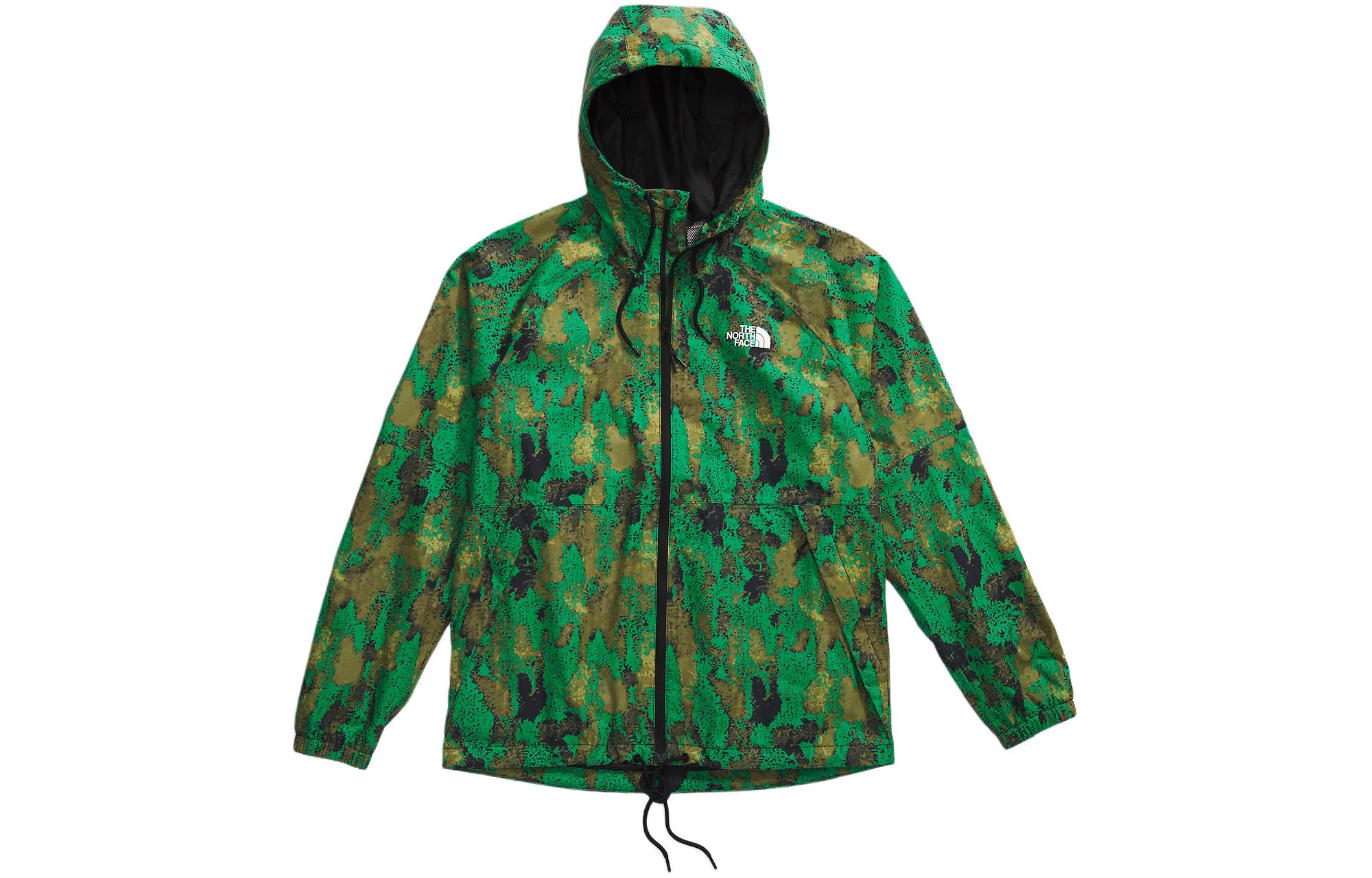 TNF Antora Green Camo Waterproof Windproof Hooded Jacket NF0A7QF3-SHO