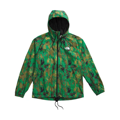 TNF Antora Green Camo Waterproof Windproof Hooded Jacket NF0A7QF3-SHO