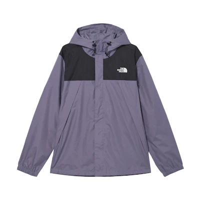 TNF Antora Logo Print Colorblock Waterproof Jacket Black Purple Mens NF0A7QEY-UK5