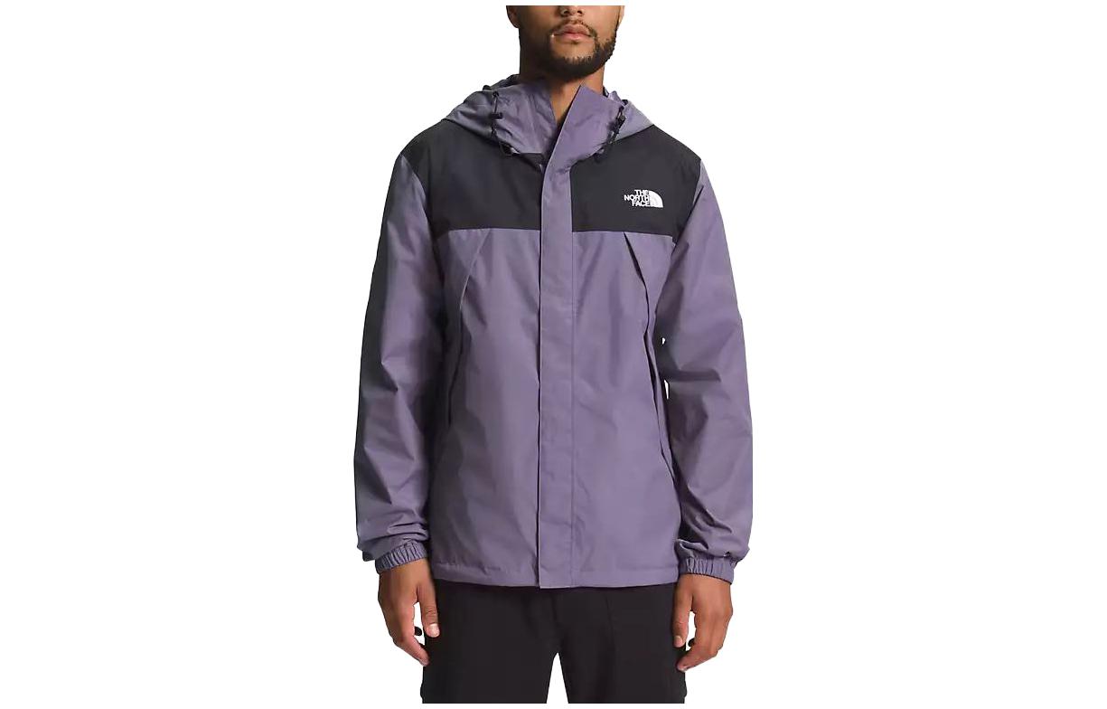 TNF Antora Logo Print Colorblock Waterproof Jacket Black Purple Mens NF0A7QEY-UK5 圖 2