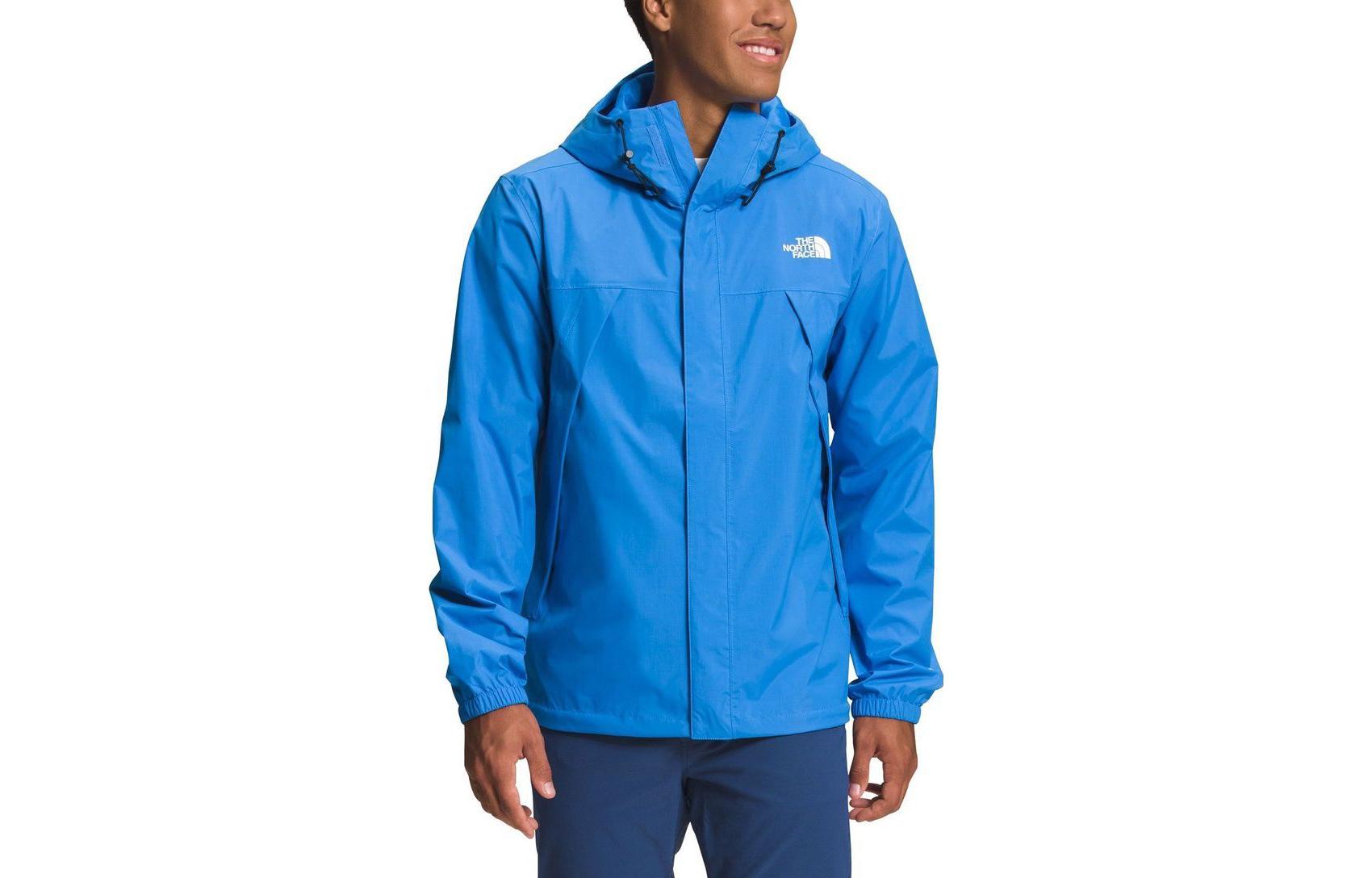TNF Antora Logo Waterproof Windbreaker Jacket Blue - Outdoor Hiking NF0A7QEY-LV6