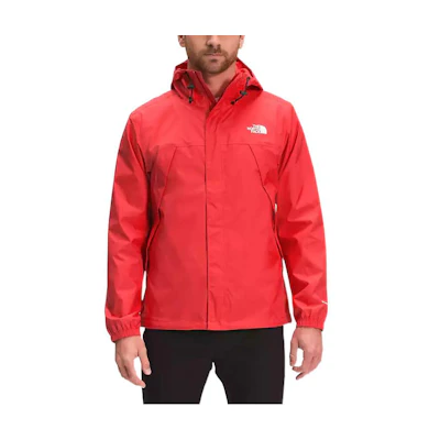 TNF Antora Solid Logo Waterproof Hooded Jacket Red Mens NF0A7QEY-V33