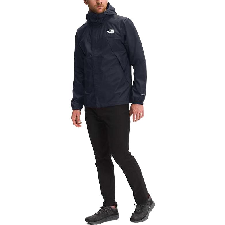 Lookbook The North Face Antora Jaket Waterproof Logo Solid Navy Blue Pria NF0A7QEY-RG1