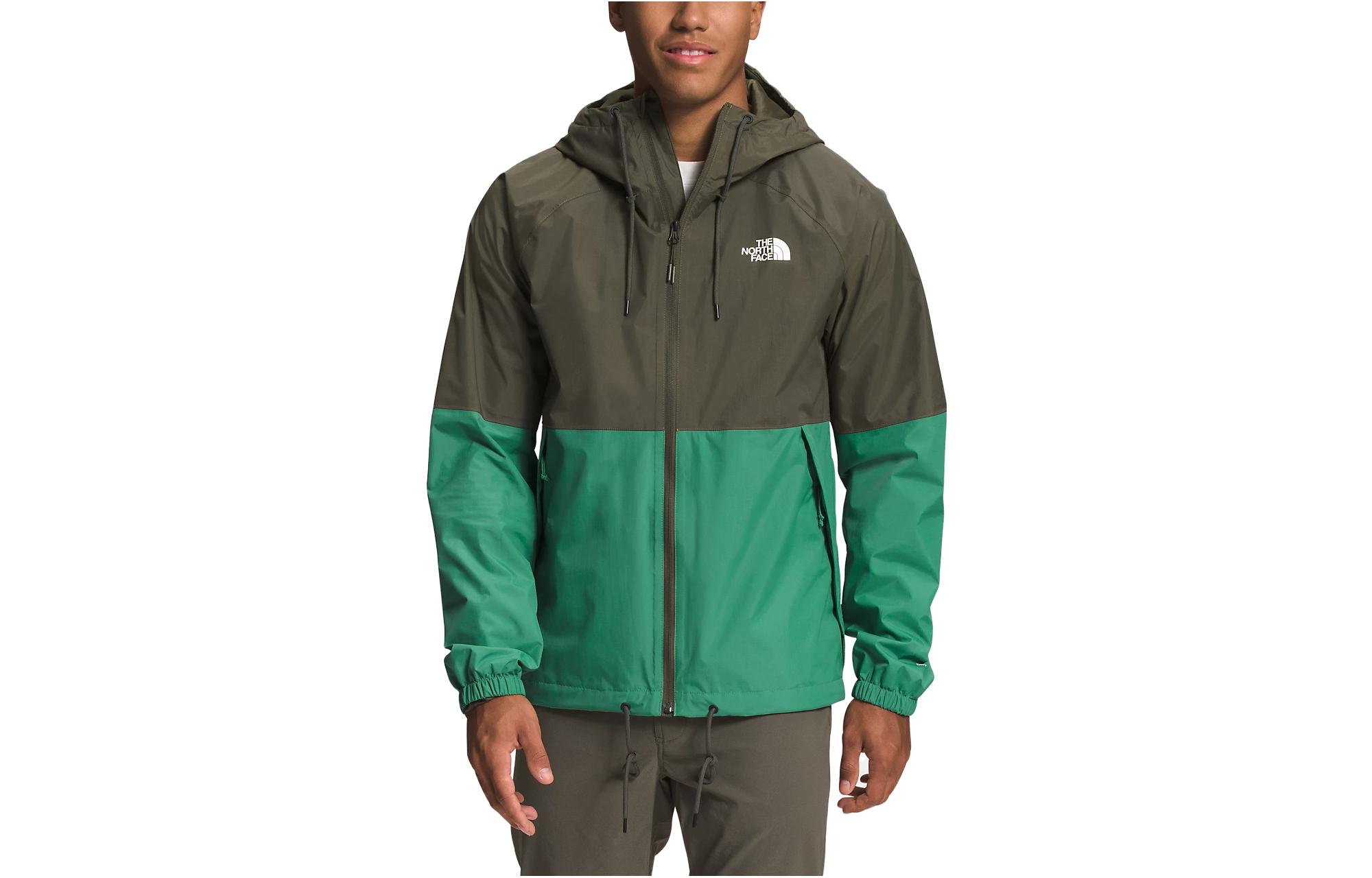 TNF Antora Waterproof Colorblock Logo Hooded Jacket Grey Green Men NF0A7QF3-RV3 圖 2