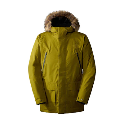 TNF Arctic Parka Gtx Solid Letter Print Hooded Jacket Yellow Green NF0A84I3-I0N