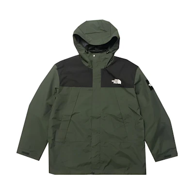 TNF Army Green Hooded Colorblock Jacket with Sleeve Patch NI4HM50Q