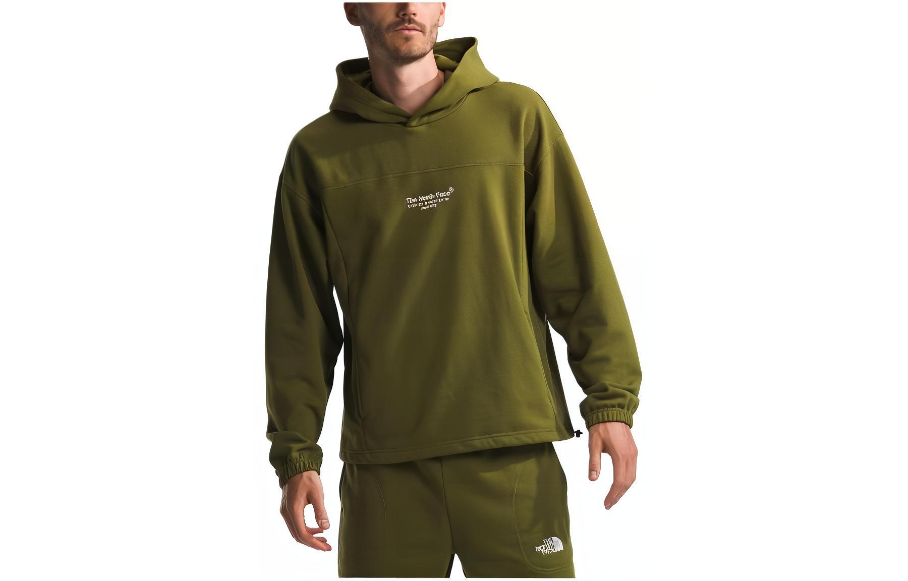 TNF AXYS Olive Hoodie with Back Logo Print Pullover NF0A86W4-PIB