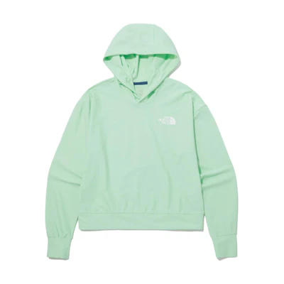 TNF Back Letter Logo Print Hoodie Green Unisex Long Sleeve NM5PP05D