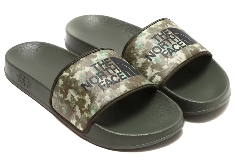 Lookbook 北面 Base Camp Slide III 绿色迷彩拖鞋 NF02354-KW