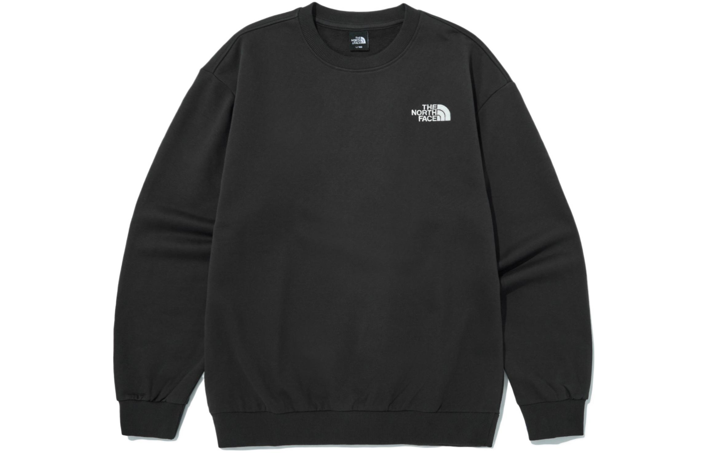 TNF Basic Logo Embroidered Fleece Crewneck Sweatshirt Black NM5MN91A