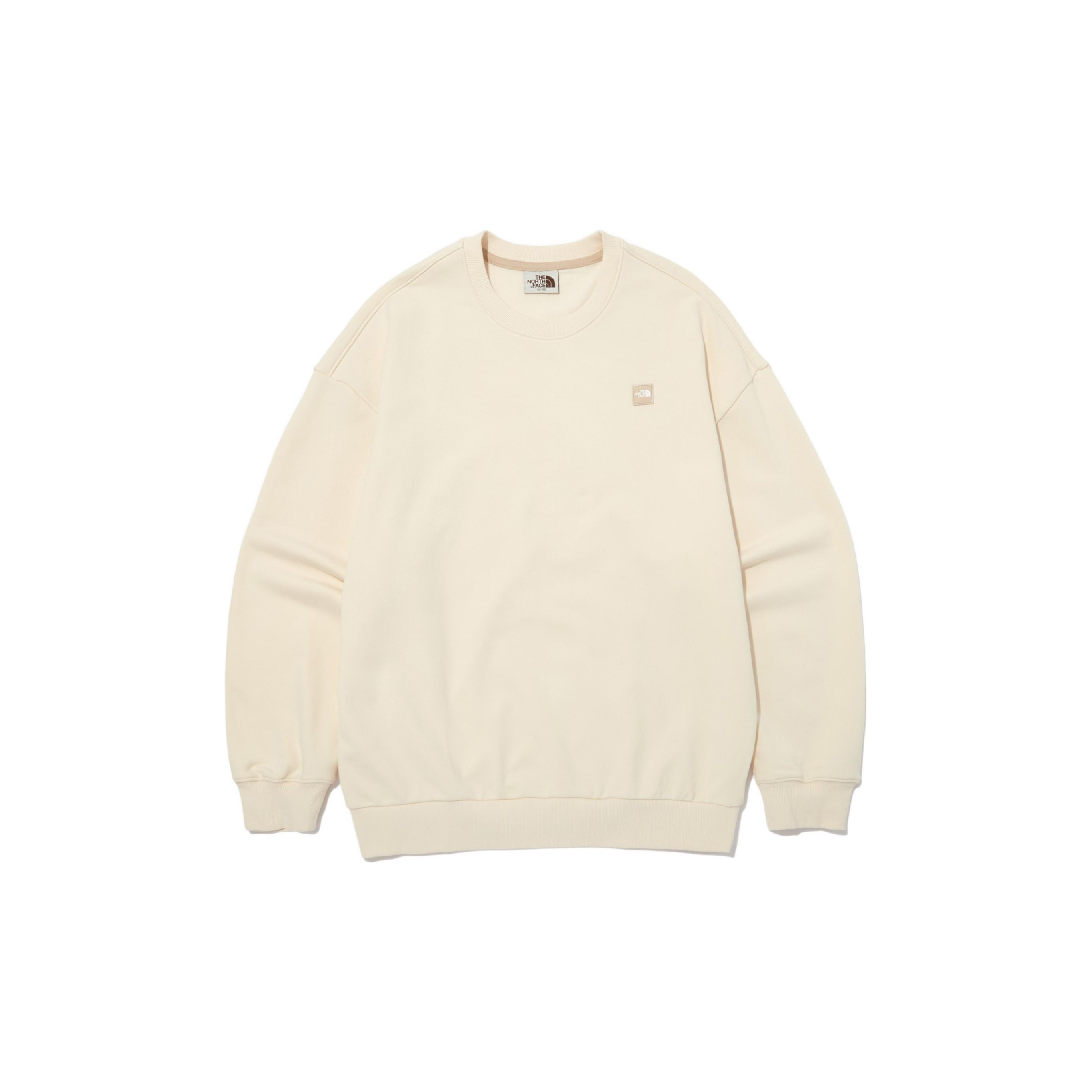 TNF Beige Crewneck Logo Print Unisex Pullover Sweatshirt NM5MN51K