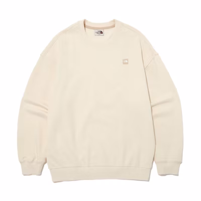 TNF Beige Crewneck Logo Print Unisex Pullover Sweatshirt NM5MN51K