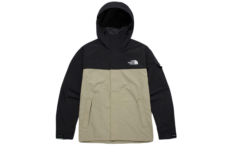 TNF Beige Hooded Jacket with Embroidered Logo (Unisex) NJ3BM53B