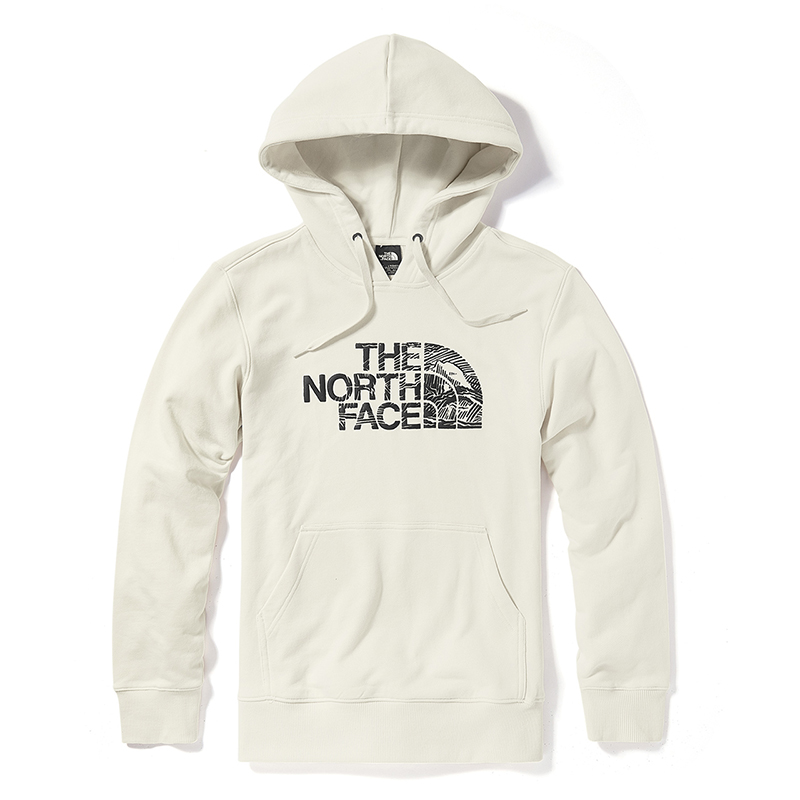 TNF Beige Letter Print Hoodie Unisex Casual Long Sleeve NF0A4UCB-11P