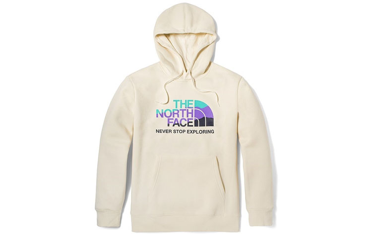 TNF Beige Logo Fleece Hoodie Winter Couples' Outdoor Casual Wear. NF0A7W8K-N3N