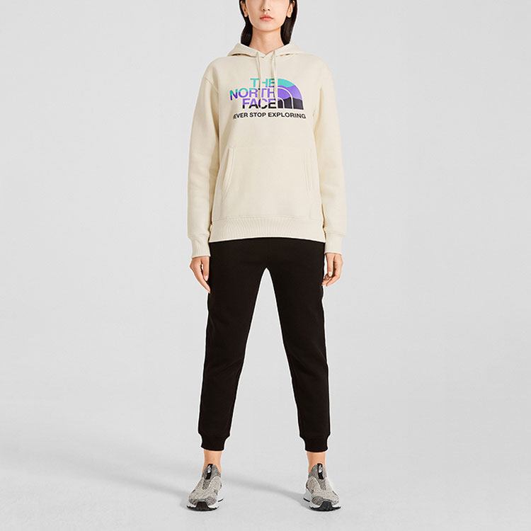 TNF Beige Logo Fleece Hoodie Winter Couples' Outdoor Casual Wear. NF0A7W8K-N3N 圖 4