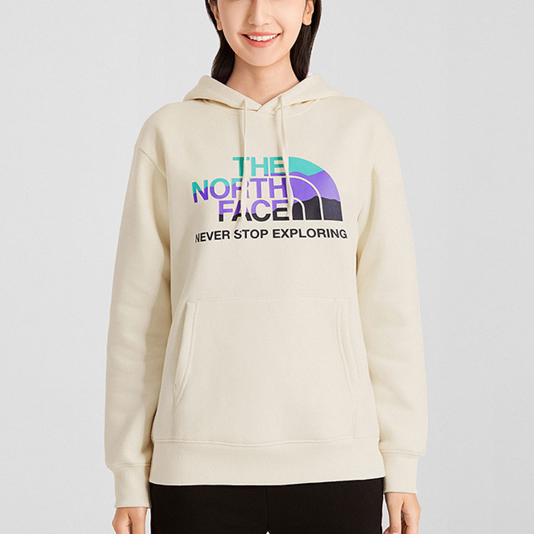 TNF Beige Logo Fleece Hoodie Winter Couples' Outdoor Casual Wear. NF0A7W8K-N3N 圖 5