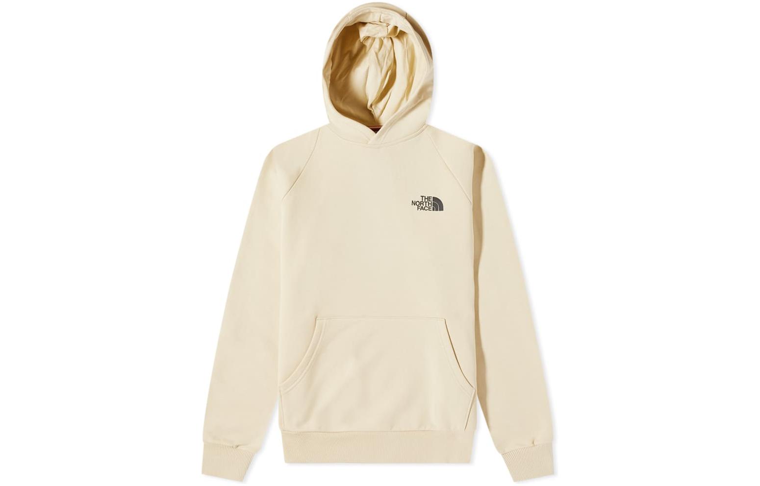 TNF Beige Logo Print Drawstring Hoodie Long Sleeve Pullover NF0A2ZWU-3X4