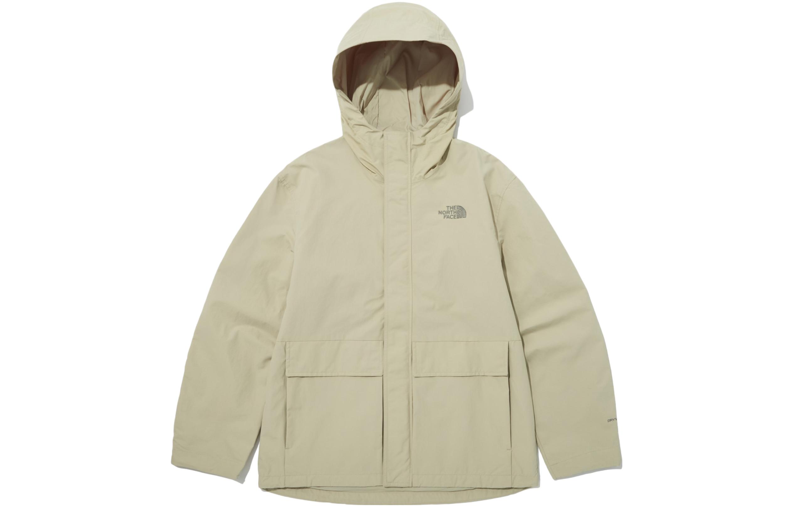TNF Beige Logo Print Windbreaker Jacket Unisex NJ2HP03B