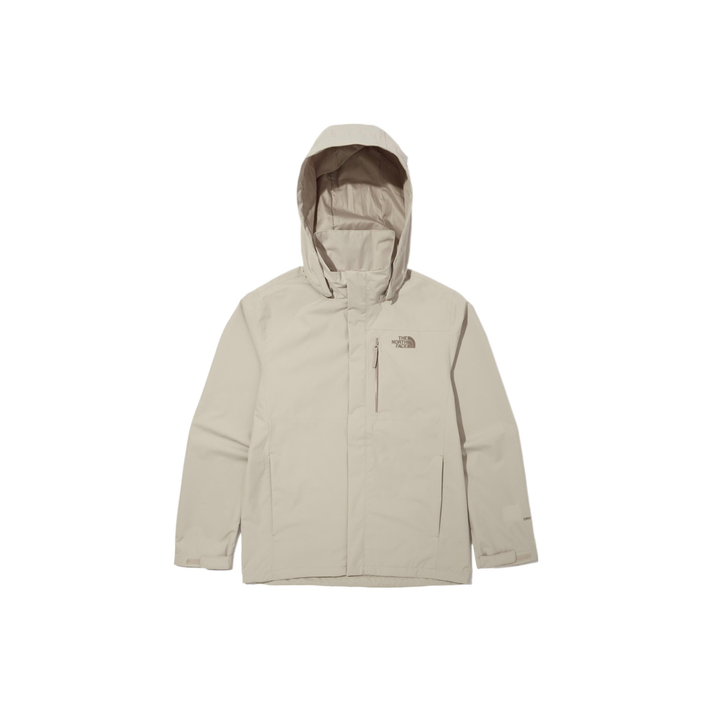 The North Face Beige Multi-Pocket Embroidered Logo Hooded Jacket NJ2HN52C