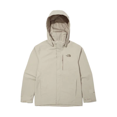 TNF Beige Multi-Pocket Embroidered Logo Hooded Jacket NJ2HN52C